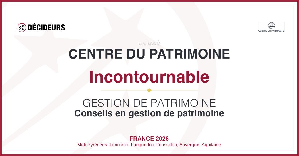 décideurs magazine de gestion de patrimoine certification de centre patrimoine